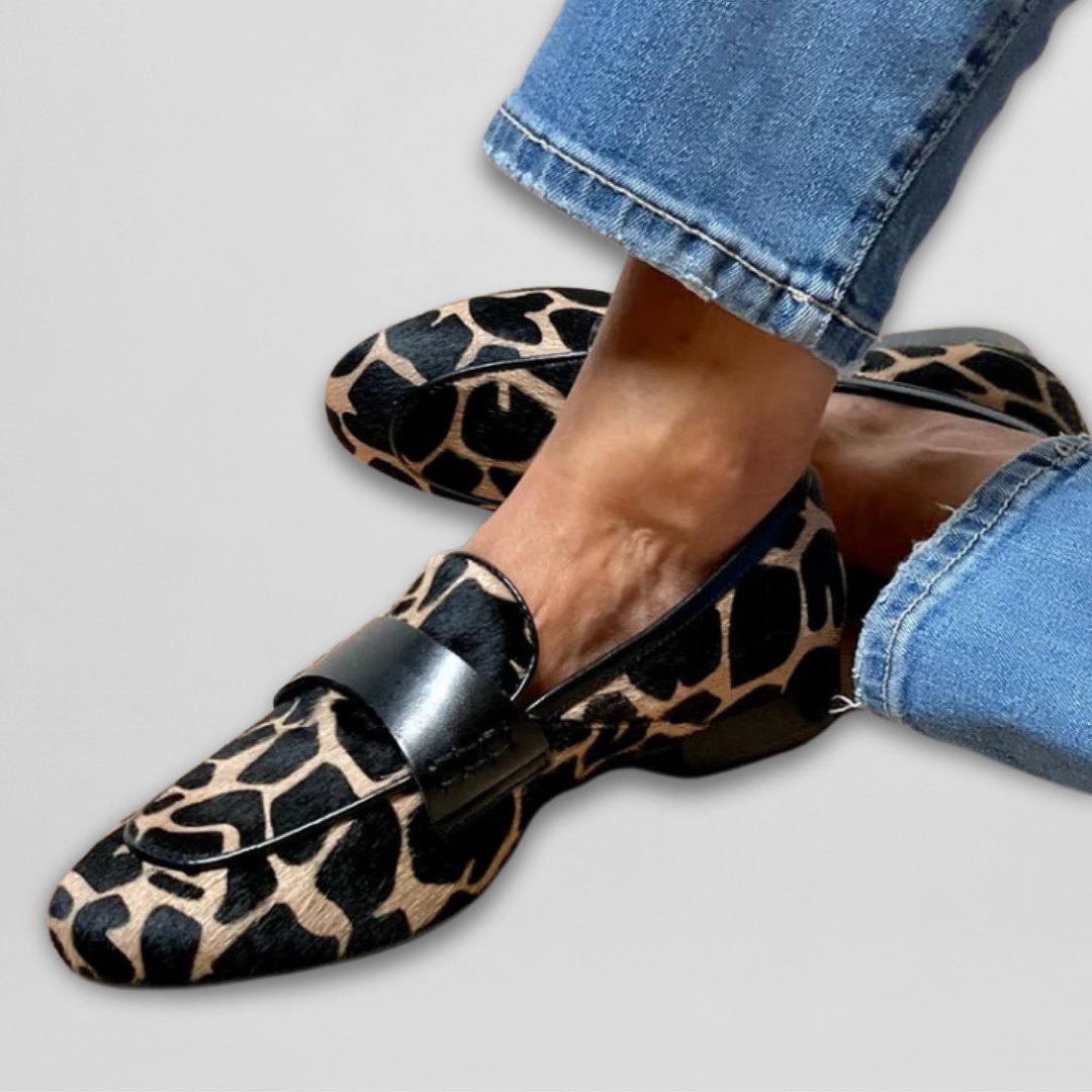 Katie | Mocasines ortopédicos con estampado de leopardo