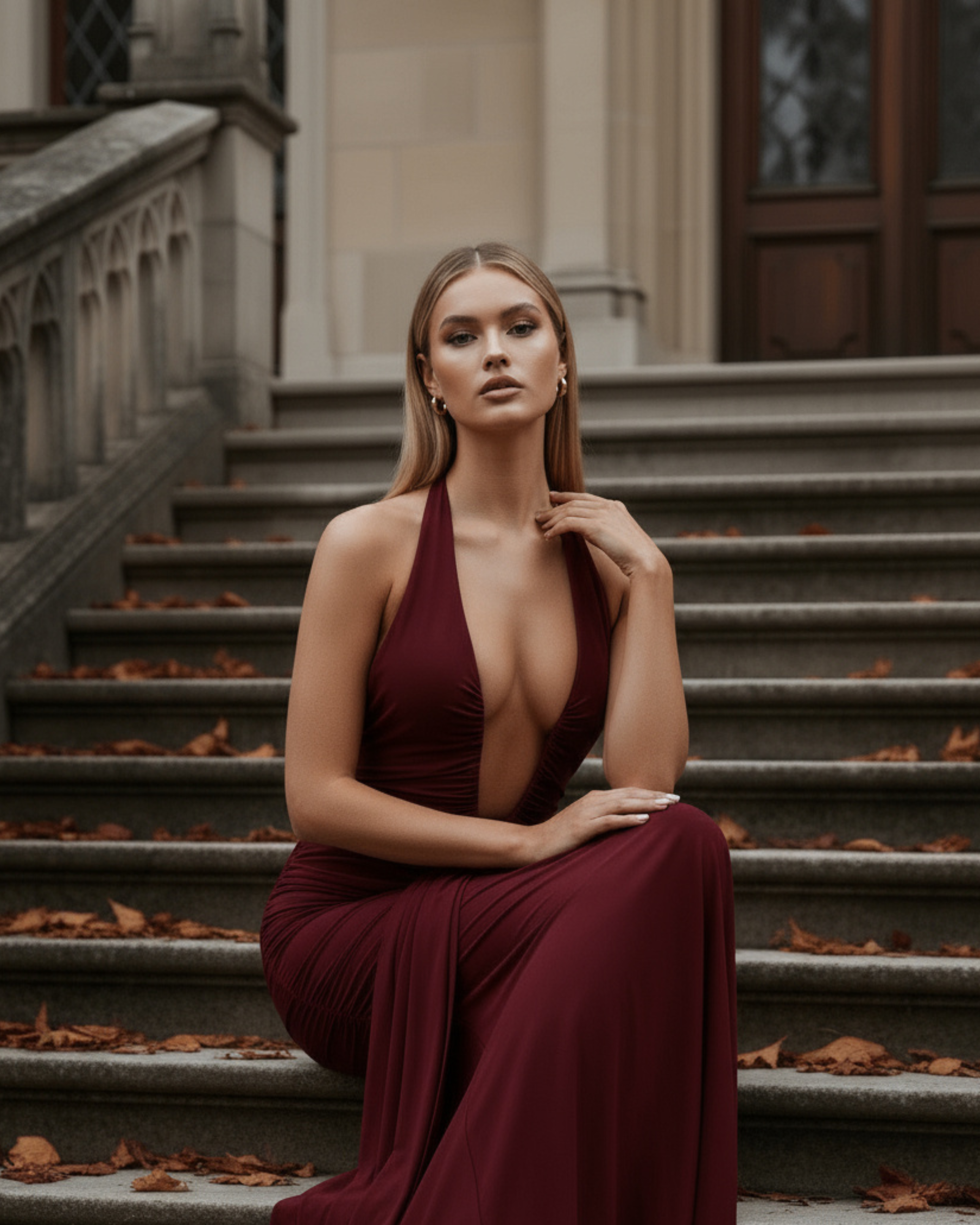 Ariel™ | Vestido maxi drapeado elegante