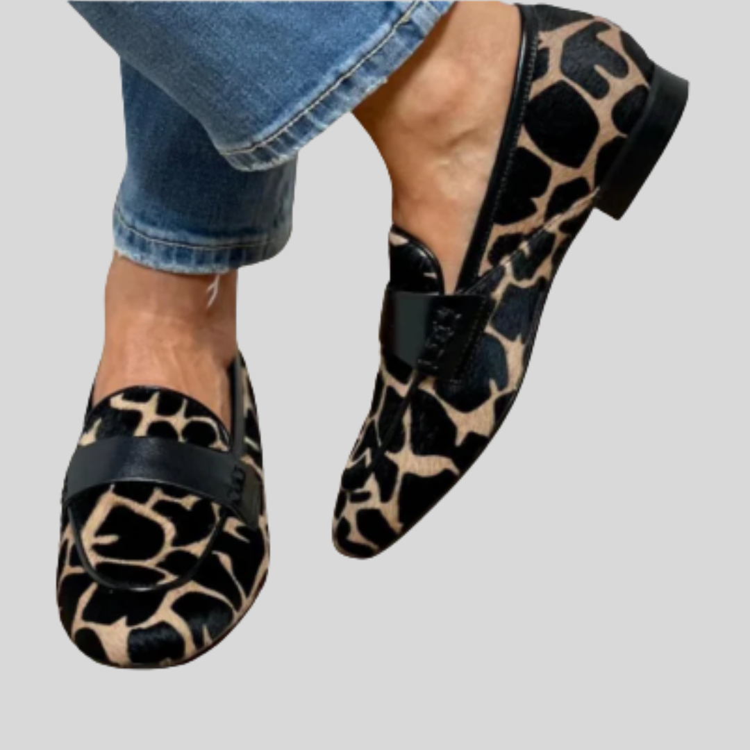 Katie | Mocasines ortopédicos con estampado de leopardo