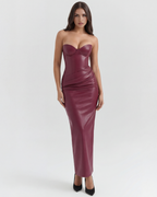 Vanessa™ | Elegantes Midikleid in Lederoptik