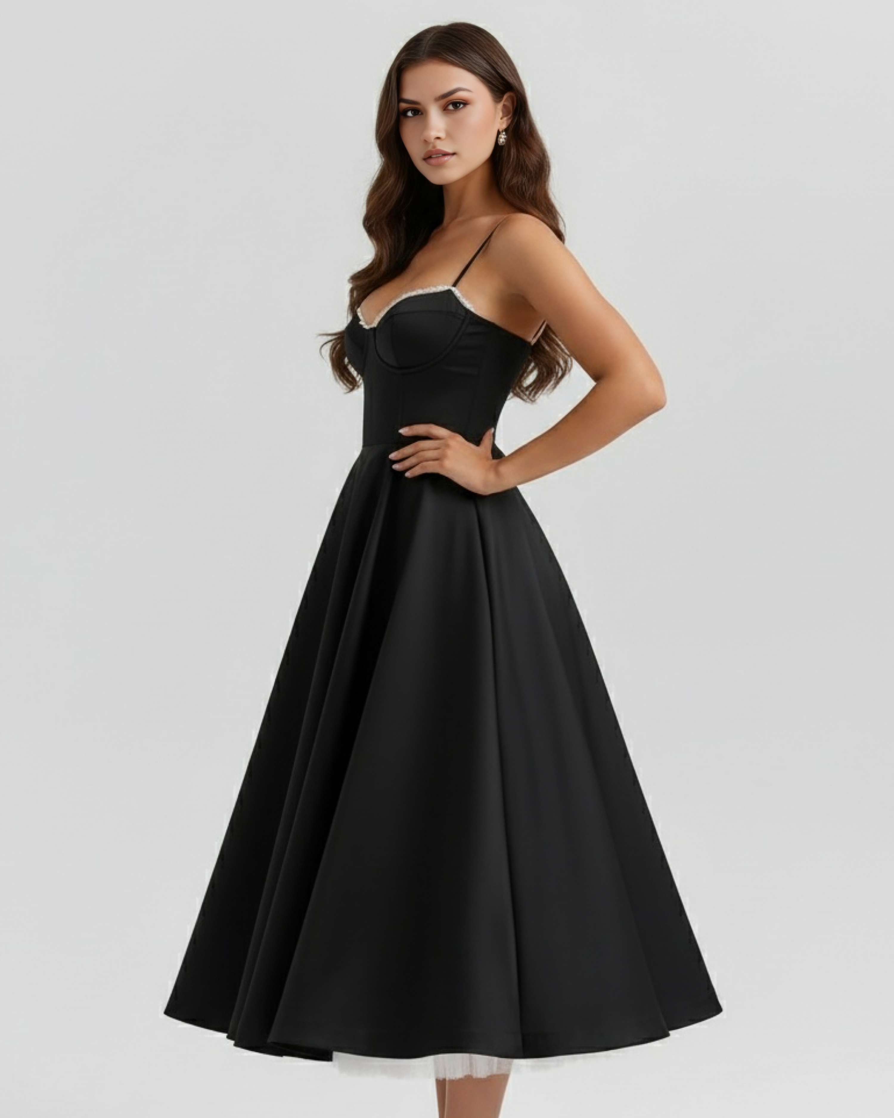 Selene™ | Vestido midi satinado romántico