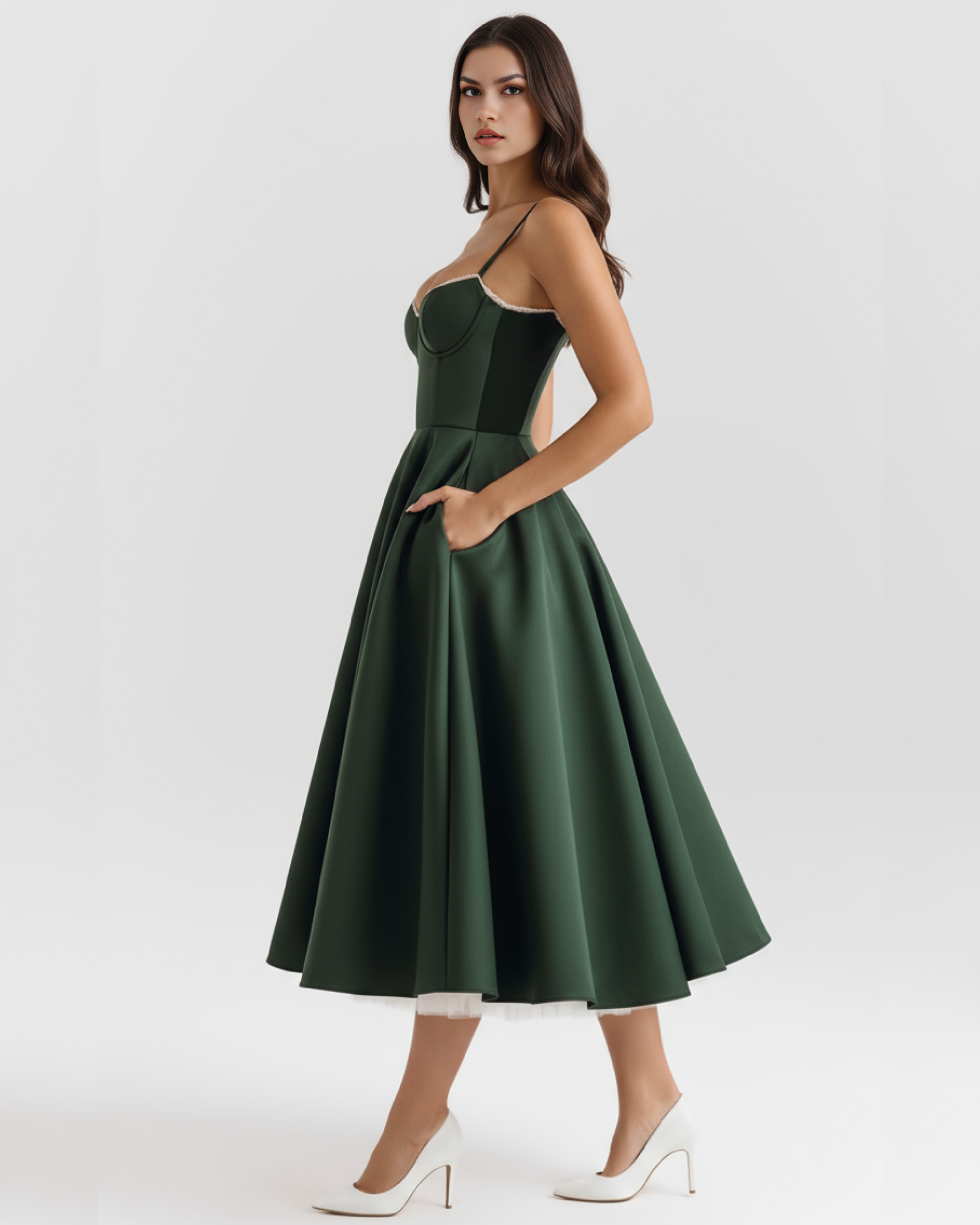 Selene | Vestido midi romántico