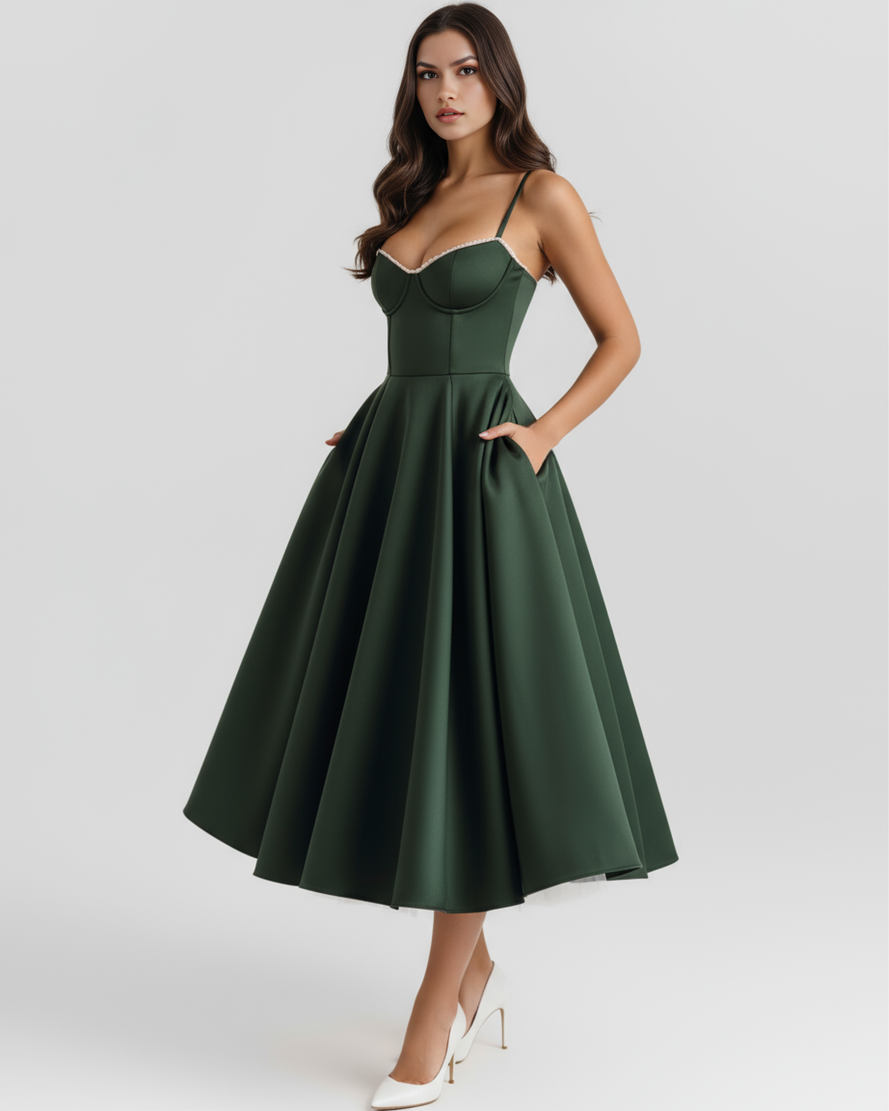 Selene | Vestido midi romántico