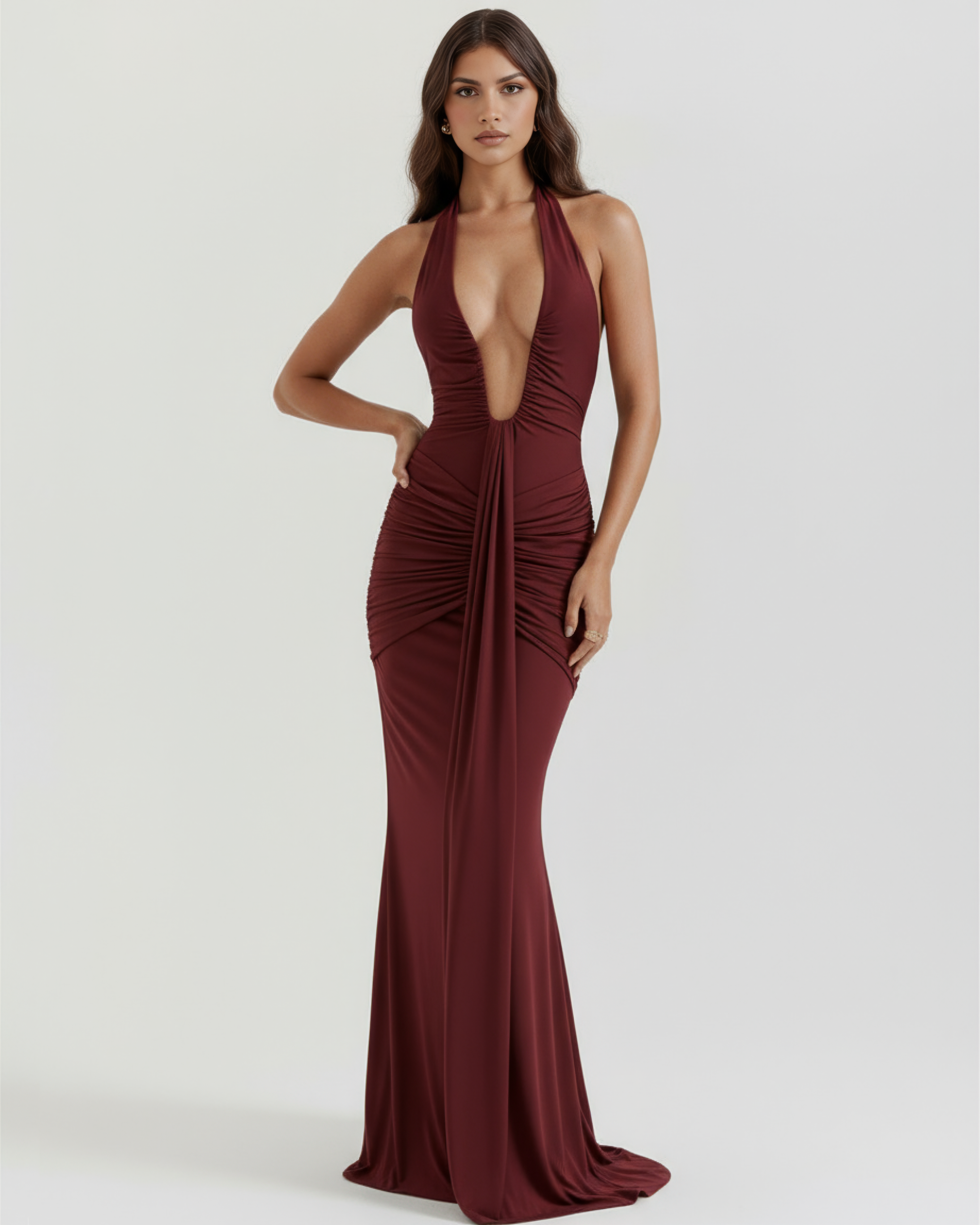 Ariel™ | Vestido maxi drapeado elegante