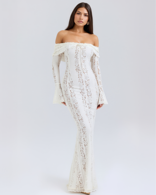 Alessandra™ | Vestido maxi de encaje elegante