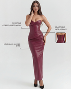 Vanessa™ | Elegantes Midikleid in Lederoptik