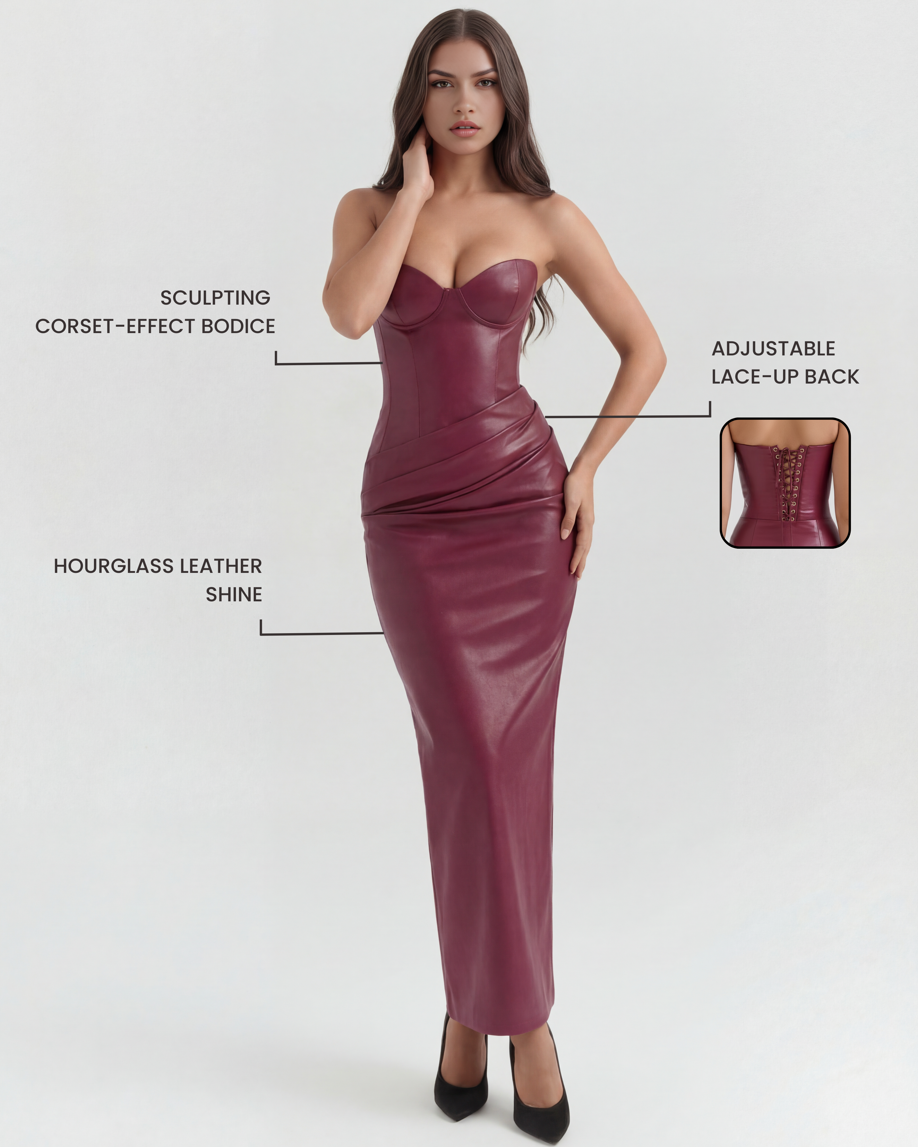 Vanessa™ | Vestido midi efecto piel elegante