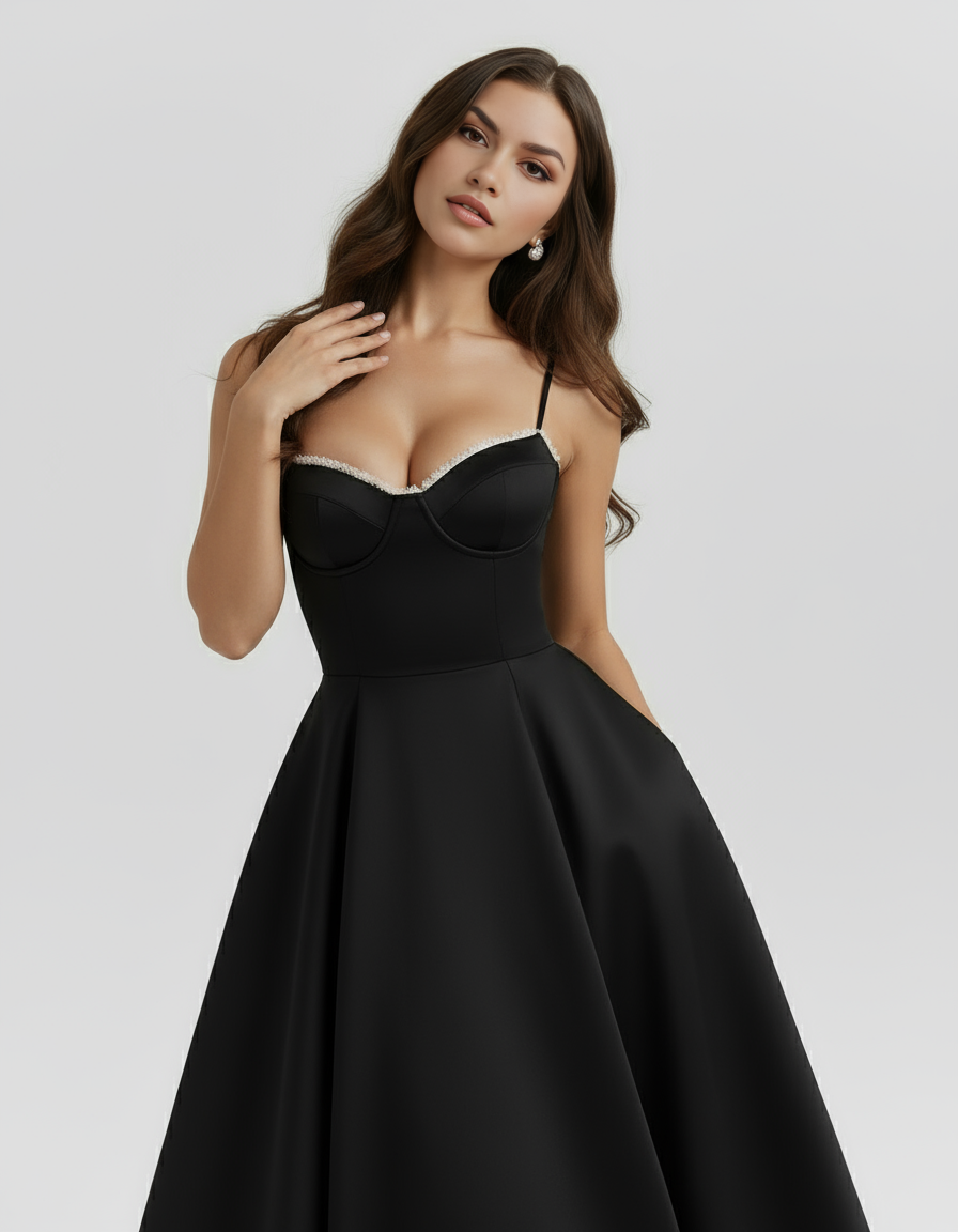 Selene™ | Vestido midi satinado romántico