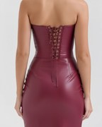 Vanessa™ | Elegantes Midikleid in Lederoptik