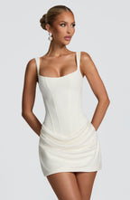 Vestido corto Cornelia - Marfil