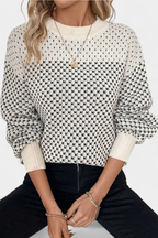Rachael Jersey de Cuello Redondo en Bloques de Color